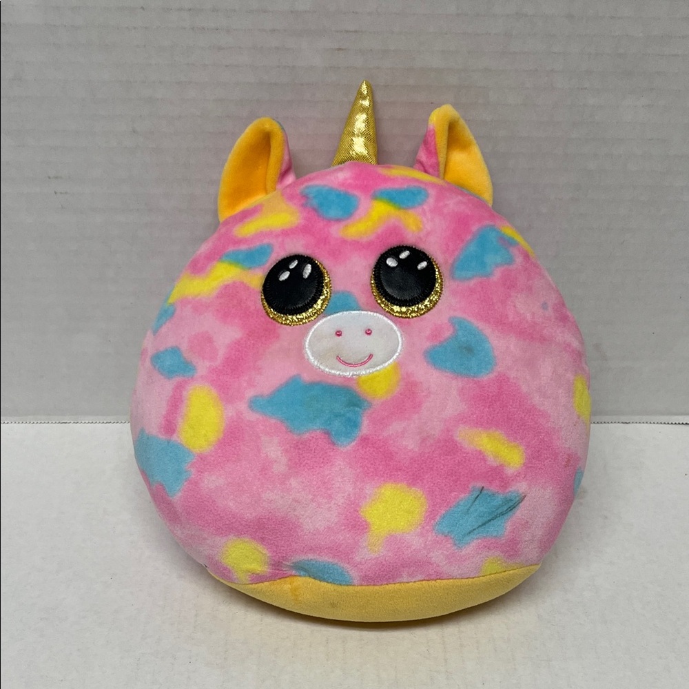 Fantasia Unicorn Squish-a-Boo by Ty Pink tiedye Sparkle Plush 10” Stuffed Animal
